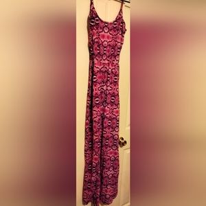 True Freedom Dress Women L Pink & White Beach Resort Vacation Casual Fairycore